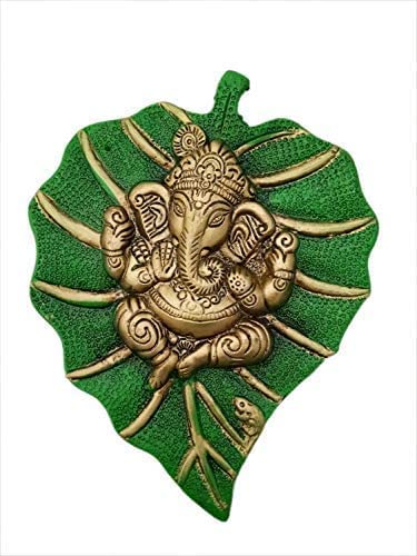 Metal Ganesha On Leaf, Wall Hanging Article for Wall Decor, Room Decor, Best for Housewarming, Wedding, Return Gifts Mangal Fashions | Indian Home Decor and Craft