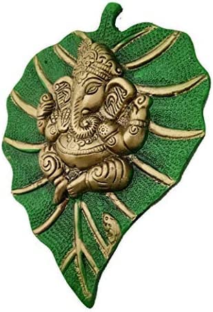 Metal Ganesha On Leaf, Wall Hanging Article for Wall Decor, Room Decor, Best for Housewarming, Wedding, Return Gifts Mangal Fashions | Indian Home Decor and Craft