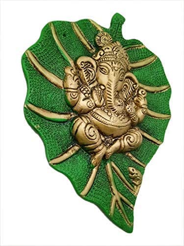 Metal Ganesha On Leaf, Wall Hanging Article for Wall Decor, Room Decor, Best for Housewarming, Wedding, Return Gifts Mangal Fashions | Indian Home Decor and Craft
