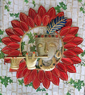 Metal Krishna Playing Basuri Round Frame Wall Hanging for Decor (23" Multicolour) Mangal Fashions | Indian Home Decor and Craft