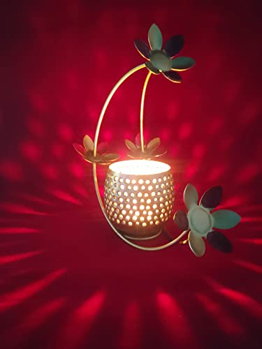 Moon Gold Tealight Candle Holder | Tabletop & Hanging | Votive & Tea Light Stand Mangal Fashions | Indian Home Decor and Craft