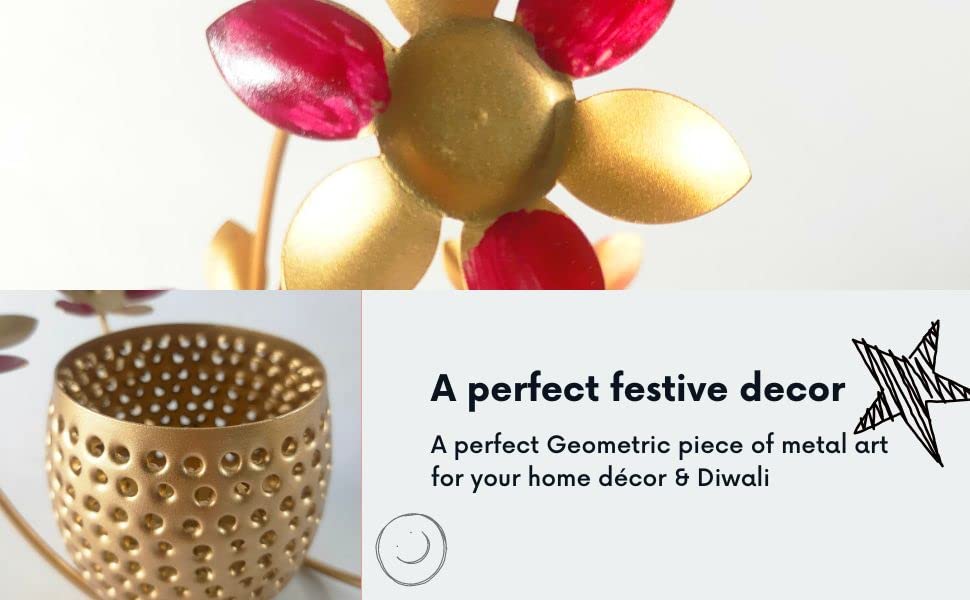 Moon Gold Tealight Candle Holder | Tabletop & Hanging | Votive & Tea Light Stand Mangal Fashions | Indian Home Decor and Craft