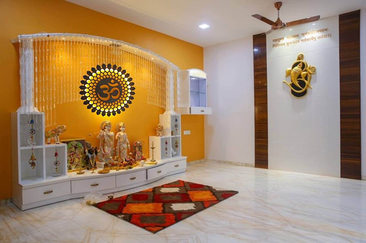 OM Mandala Wall Decor with Front LED (12 x 12 Inch, Color: Brown) Mangal Fashions | Indian Home Decor and Craft