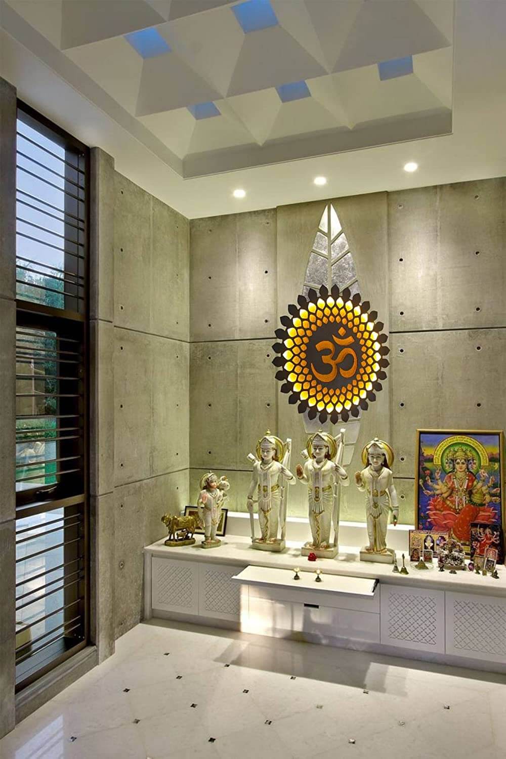 OM Mandala Wall Decor with Front LED (12 x 12 Inch, Color: Brown) Mangal Fashions | Indian Home Decor and Craft