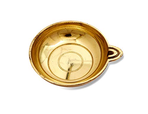 One Faced Antique Brass Dasara Panti 5" Diameter Panati - 300 ml Oil Capacity Mangal Fashions | Indian Home Decor and Craft