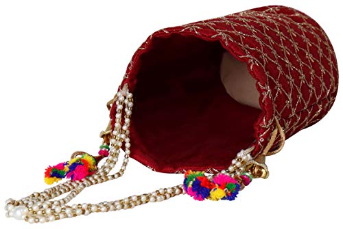 (Pack of 10) Women's Potli Bag Combo (Multicolor) Mangal Fashions | Indian Home Decor and Craft