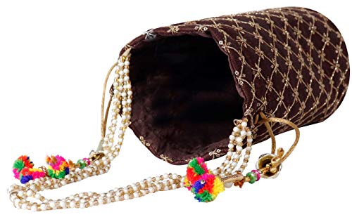 (Pack of 10) Women's Potli Bag Combo (Multicolor) Mangal Fashions | Indian Home Decor and Craft