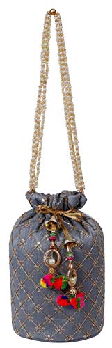 (Pack of 10) Women's Potli Bag Combo (Multicolor) Mangal Fashions | Indian Home Decor and Craft