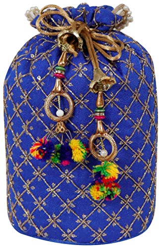 (Pack of 10) Women's Potli Bag Combo (Multicolor) Mangal Fashions | Indian Home Decor and Craft