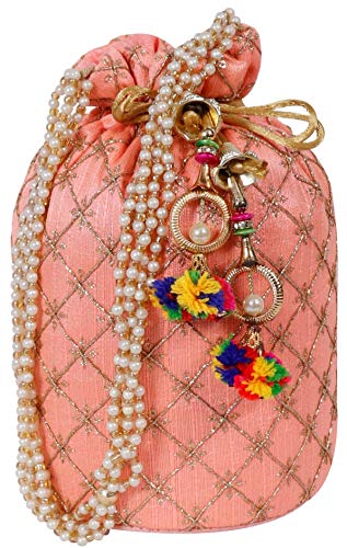 (Pack of 10) Women's Potli Bag Combo (Multicolor) Mangal Fashions | Indian Home Decor and Craft