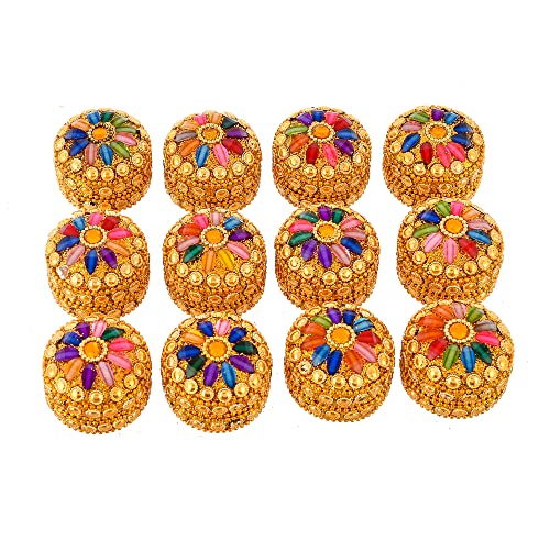 (Pack of 12 Pieces) Aluminum Sindoor Daani, Kumkum Box Bharani Wedding Return Gifts Mangal Fashions | Indian Home Decor and Craft
