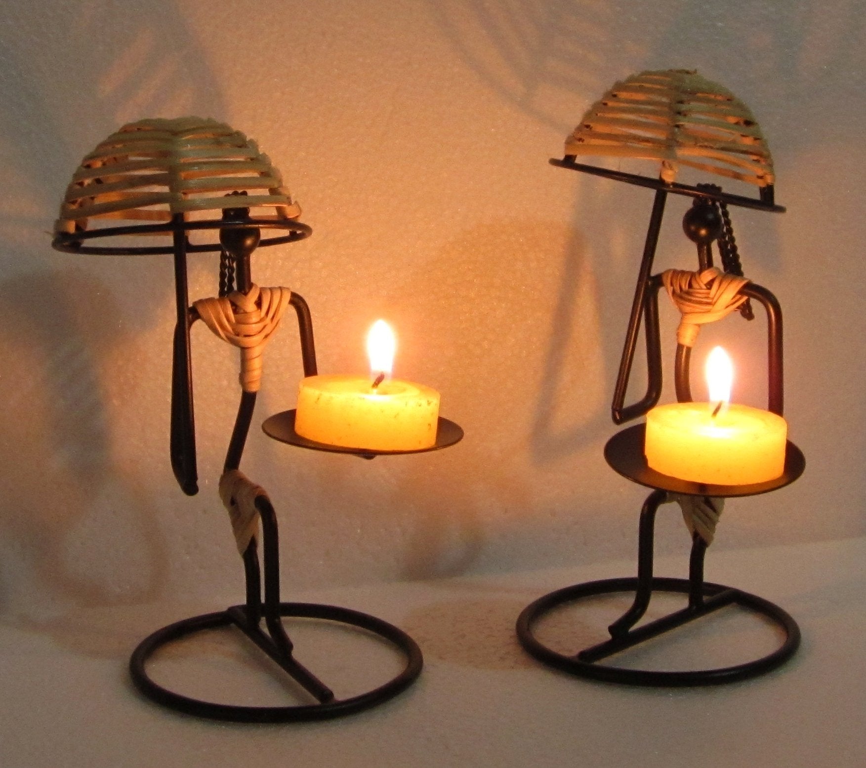 Pack of 2 - Beach Side Couple Tealight Candle Holders Mangal Fashions | Indian Home Decor and Craft