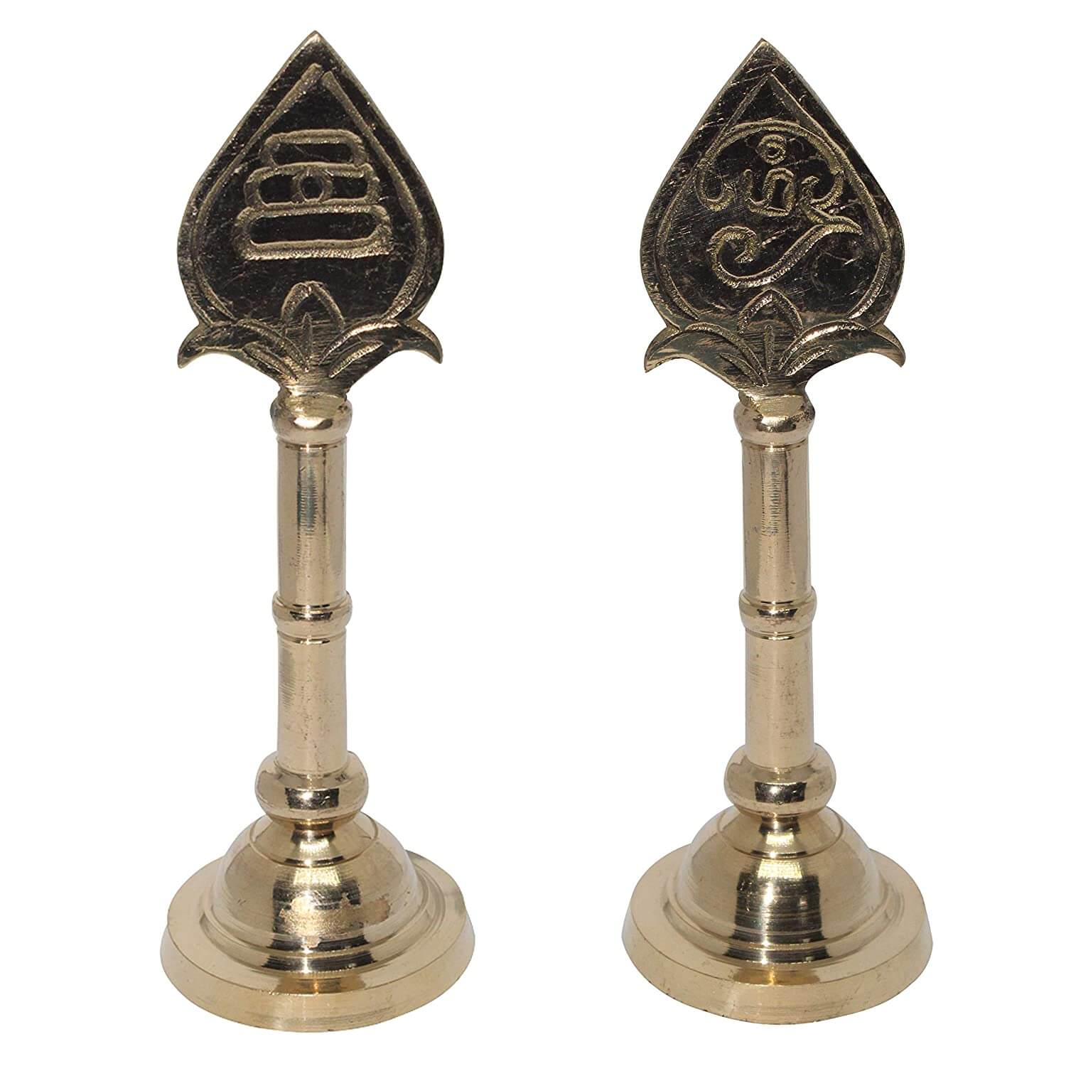 Pack of 2 - Brass Traditional Lord Murugan Stand Vel for Home Worship (Size 14 cm) Mangal Fashions | Indian Home Decor and Craft