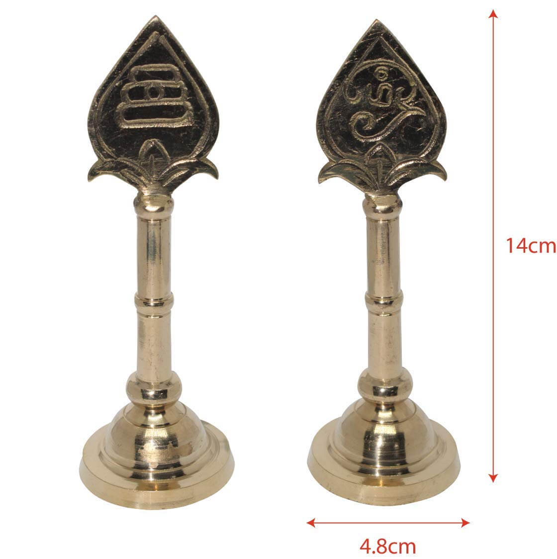 Pack of 2 - Brass Traditional Lord Murugan Stand Vel for Home Worship (Size 14 cm) Mangal Fashions | Indian Home Decor and Craft