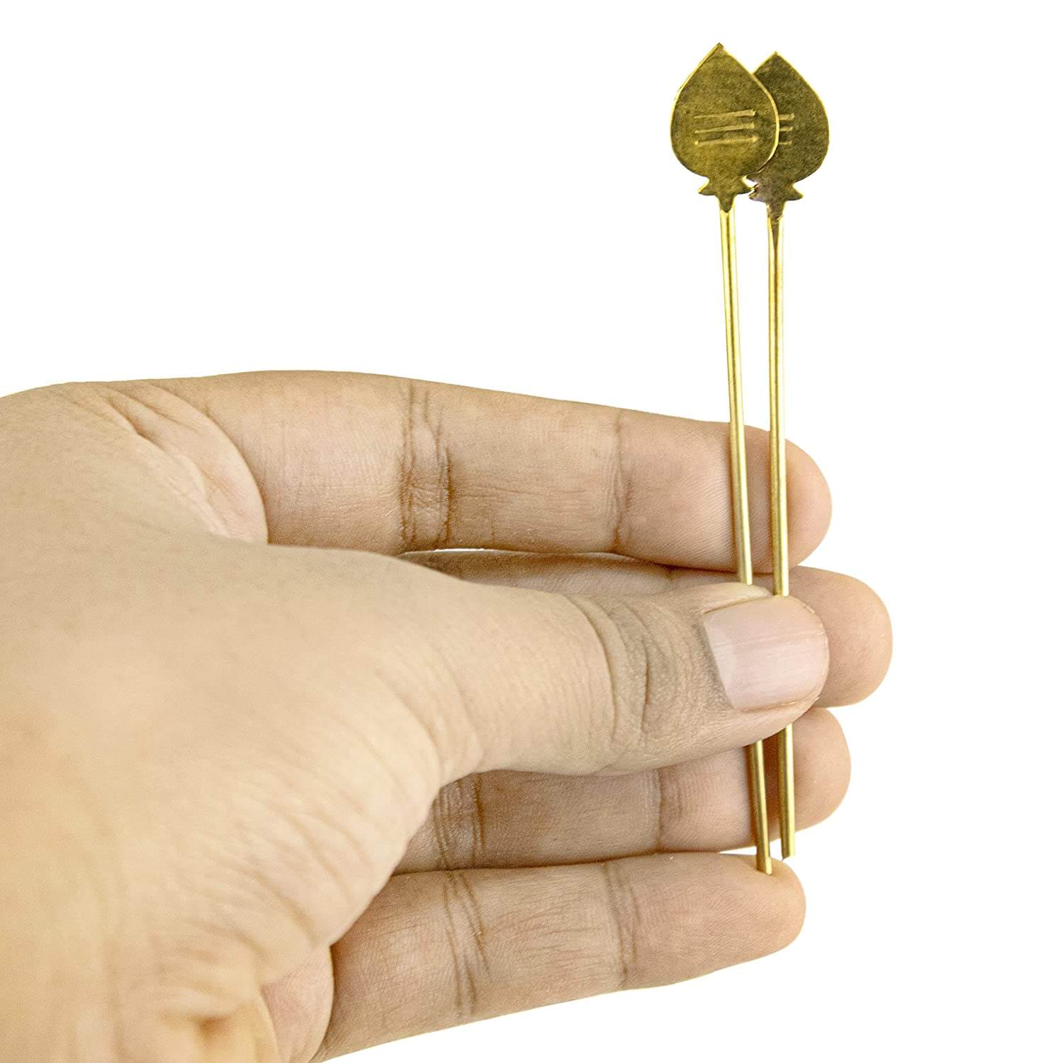 (Pack of 2) Golden Brass Lord Murugan Vel for Pooja Brass Vel (Size 8.5 cm / 3.2 inch) Mangal Fashions | Indian Home Decor and Craft