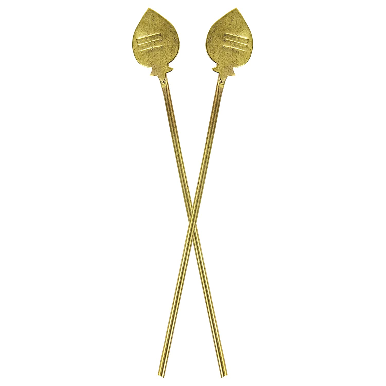 (Pack of 2) Golden Brass Lord Murugan Vel for Pooja Brass Vel (Size 8.5 cm / 3.2 inch) Mangal Fashions | Indian Home Decor and Craft