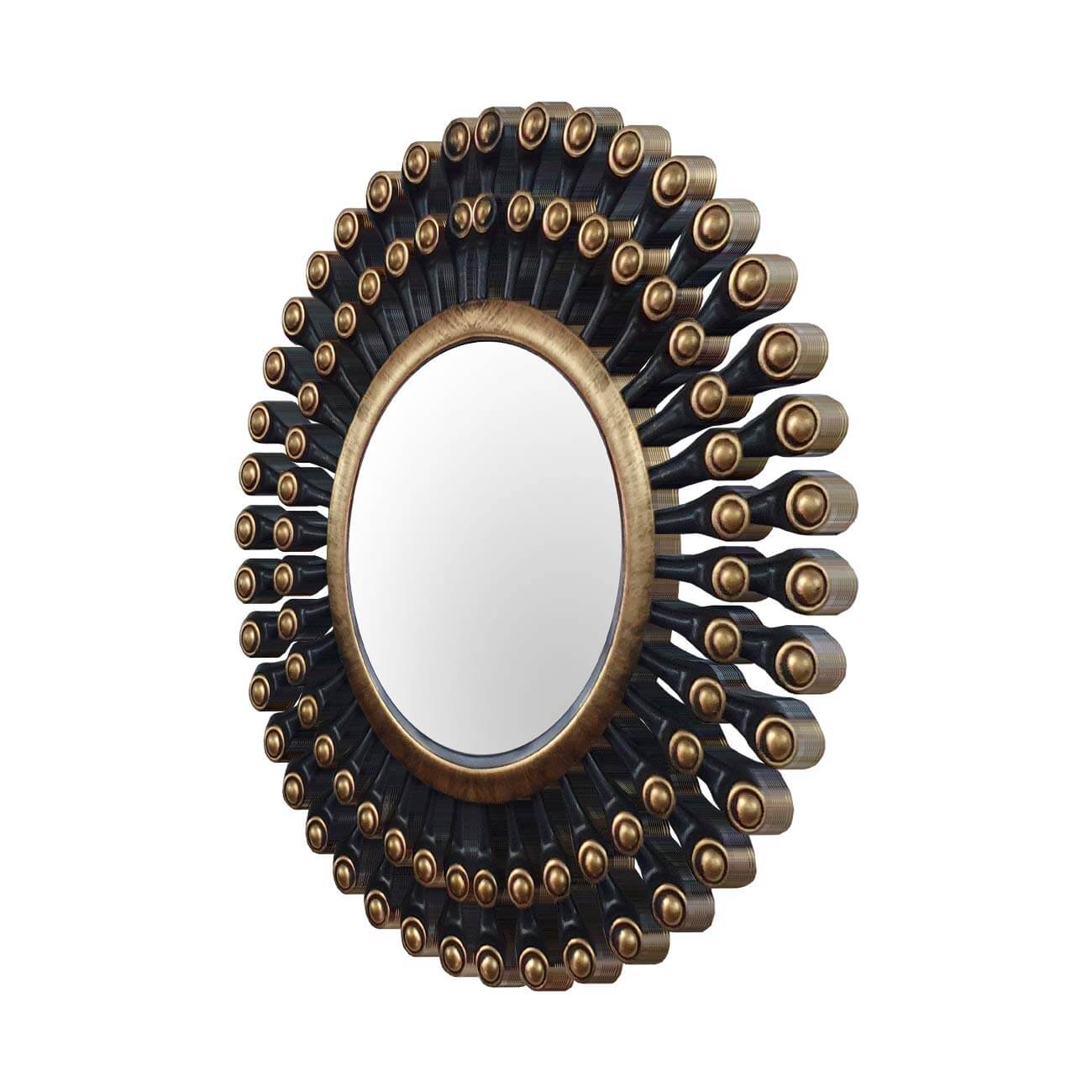 Pack of 3 - Decorative Round Back Gold Wall Mirror for Living Room (Size 10 x 10 Inch) Mangal Fashions | Indian Home Decor and Craft