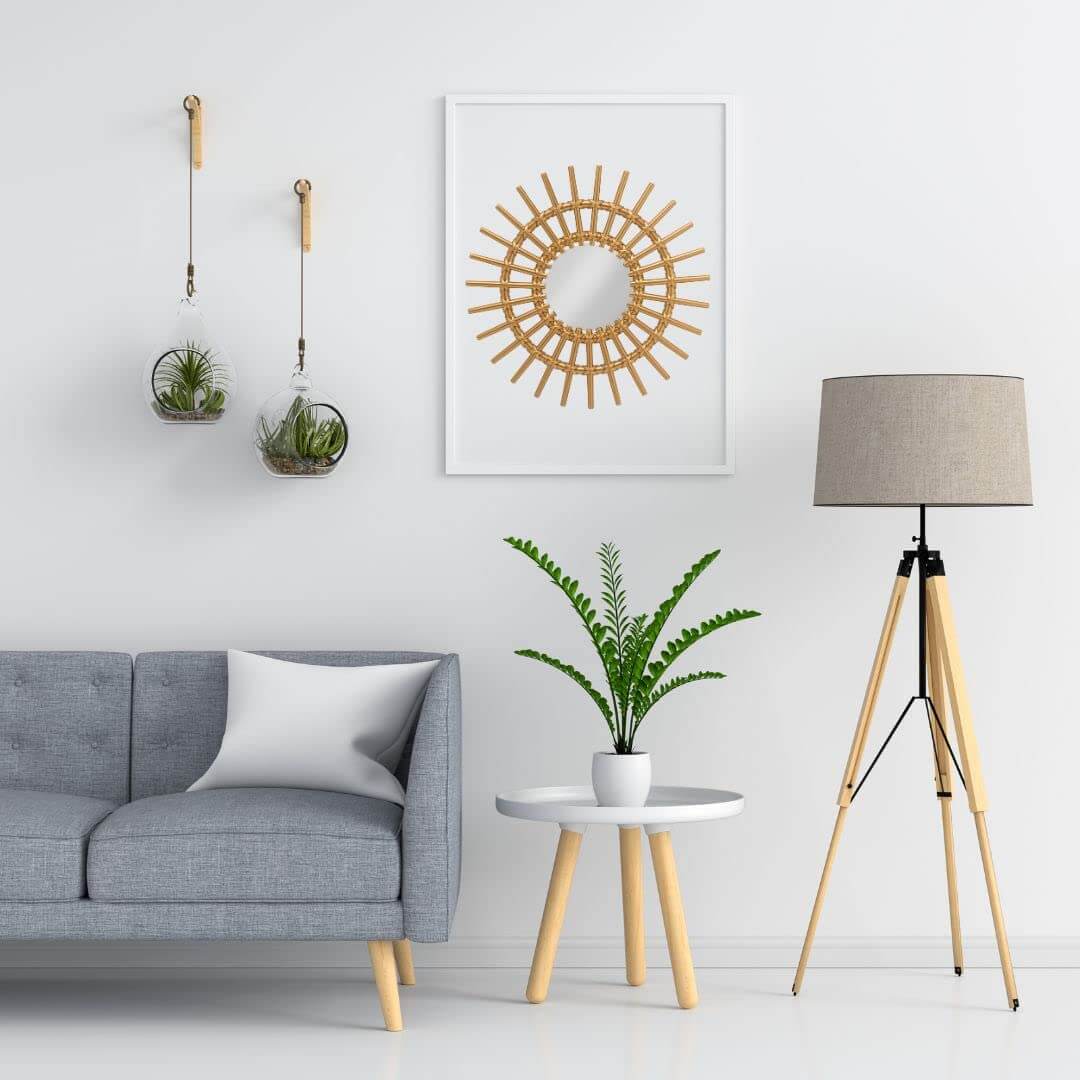 Pack of 3 - Fiber Wall Mirror Hanging for Home Decorations Item with Hook (9 x 9 Inch) Mangal Fashions | Indian Home Decor and Craft