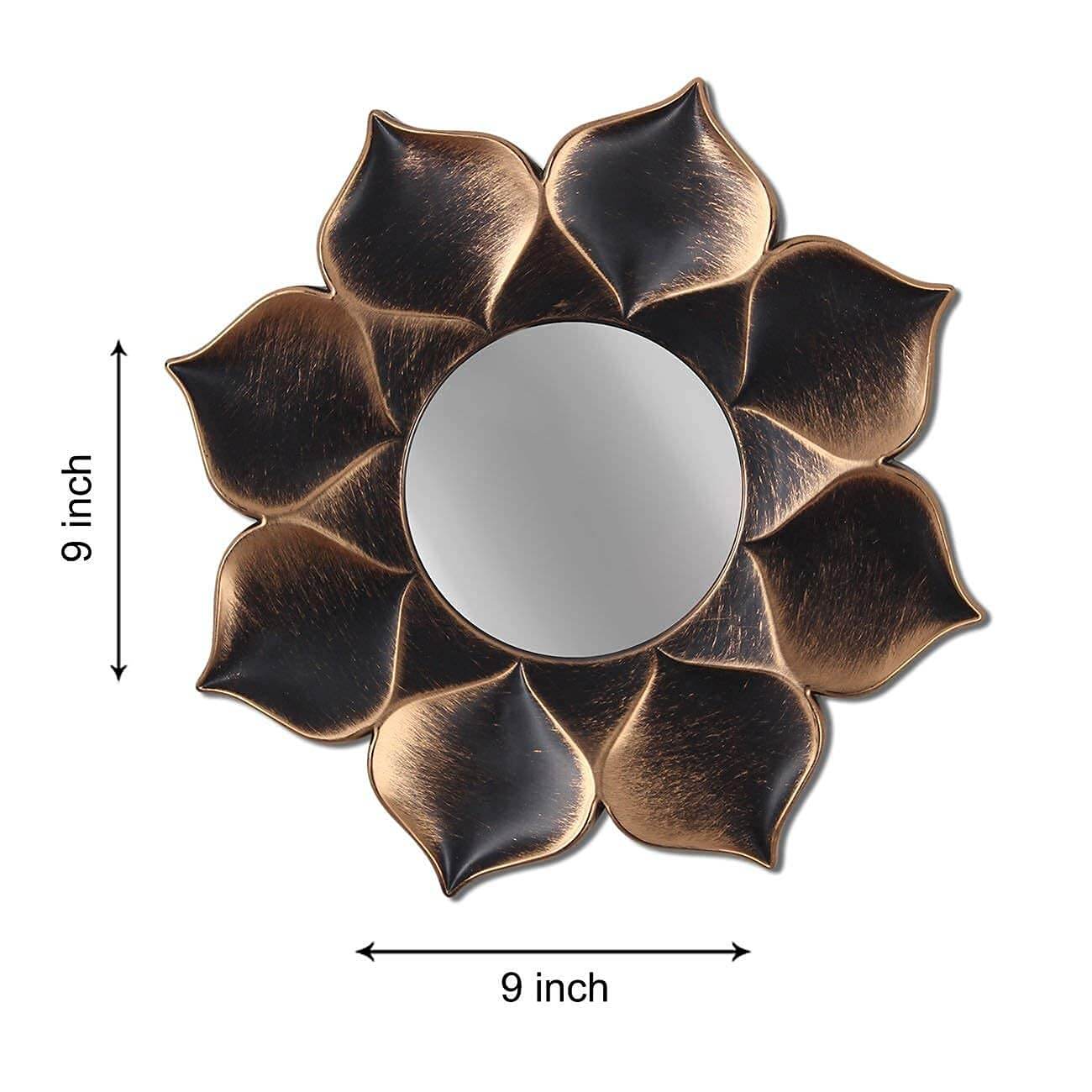 Pack of 3 - Lotus Petal Decorative Wall Mirror for Home & Decoration (Size - 9 x 9 inch) Mangal Fashions | Indian Home Decor and Craft