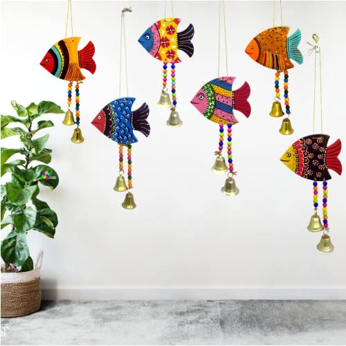 Pack of 6) 12 Inch Fish Decorative Wall Hanging Decor for Balcony