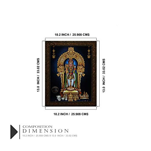 Palani Murugan in Raja Alankaram Painting - Synthetic Wood, 27x30.5x1cm, Multicolour (Without Glass) Mangal Fashions | Indian Home Decor and Craft