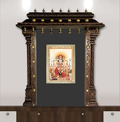 Panchmukhi Hanuman Photo With Frame Wall Art Painting, Multicolor, Traditional, 32 X 23.5 cams (Framed Without Glass) Mangal Fashions | Indian Home Decor and Craft