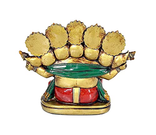 Panchmukhi Lord Ganesha Idol for Decoration and Pooja Gifting (Resin, Height : 5 inch) Mangal Fashions | Indian Home Decor and Craft