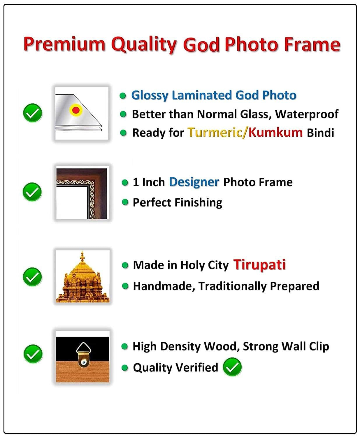 Pillayarpatti Karpaga Vinayagar Ganesha Hanging Photo Frame for Home Temple, Home Decoration, Wall Decoration, Gift Items (Large, 10x12in) Mangal Fashions | Indian Home Decor and Craft