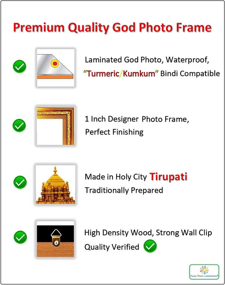 Pillayarpatti Vinayagar Karpaga Ganesha Vinayaka Photo Frame, Golden, Medium Size 26x32cm Mangal Fashions | Indian Home Decor and Craft