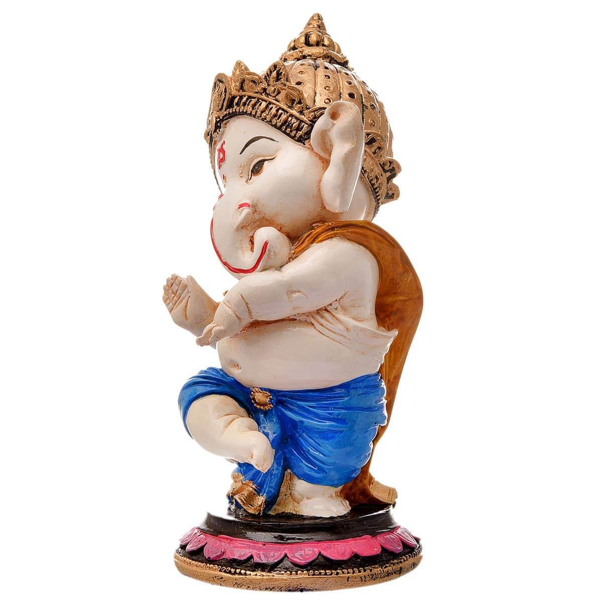 Polyresin Eco Friendly Lord Ganesha Statue Idol Figurine for Home Temple and Car Dashboard (Multicolor) Mangal Fashions | Indian Home Decor and Craft