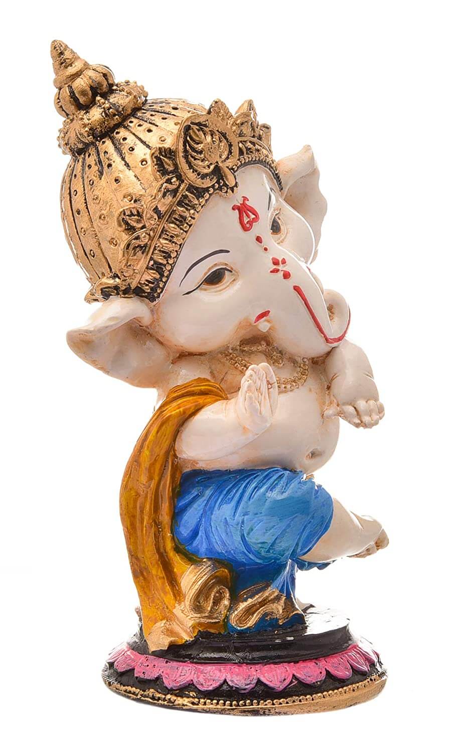 Polyresin Eco Friendly Lord Ganesha Statue Idol Figurine for Home Temple and Car Dashboard (Multicolor) Mangal Fashions | Indian Home Decor and Craft
