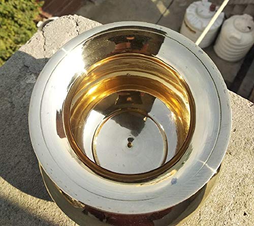 Pure Brass Pooja Kalash | Lota - Plain 4.5 inch with 500ml Capacity Mangal Fashions | Indian Home Decor and Craft