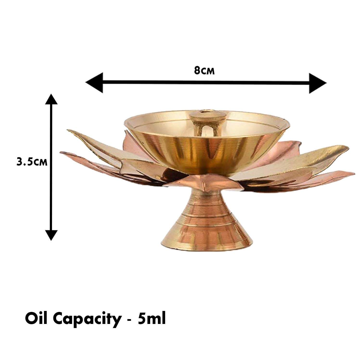 Set of 12 Brass Diya for Puja - Diyas Lamp Lotus Shape - Deepak for Pooja, Return Gifts (3 X 3 X 1.5 Inch) Mangal Fashions | Indian Home Decor and Craft