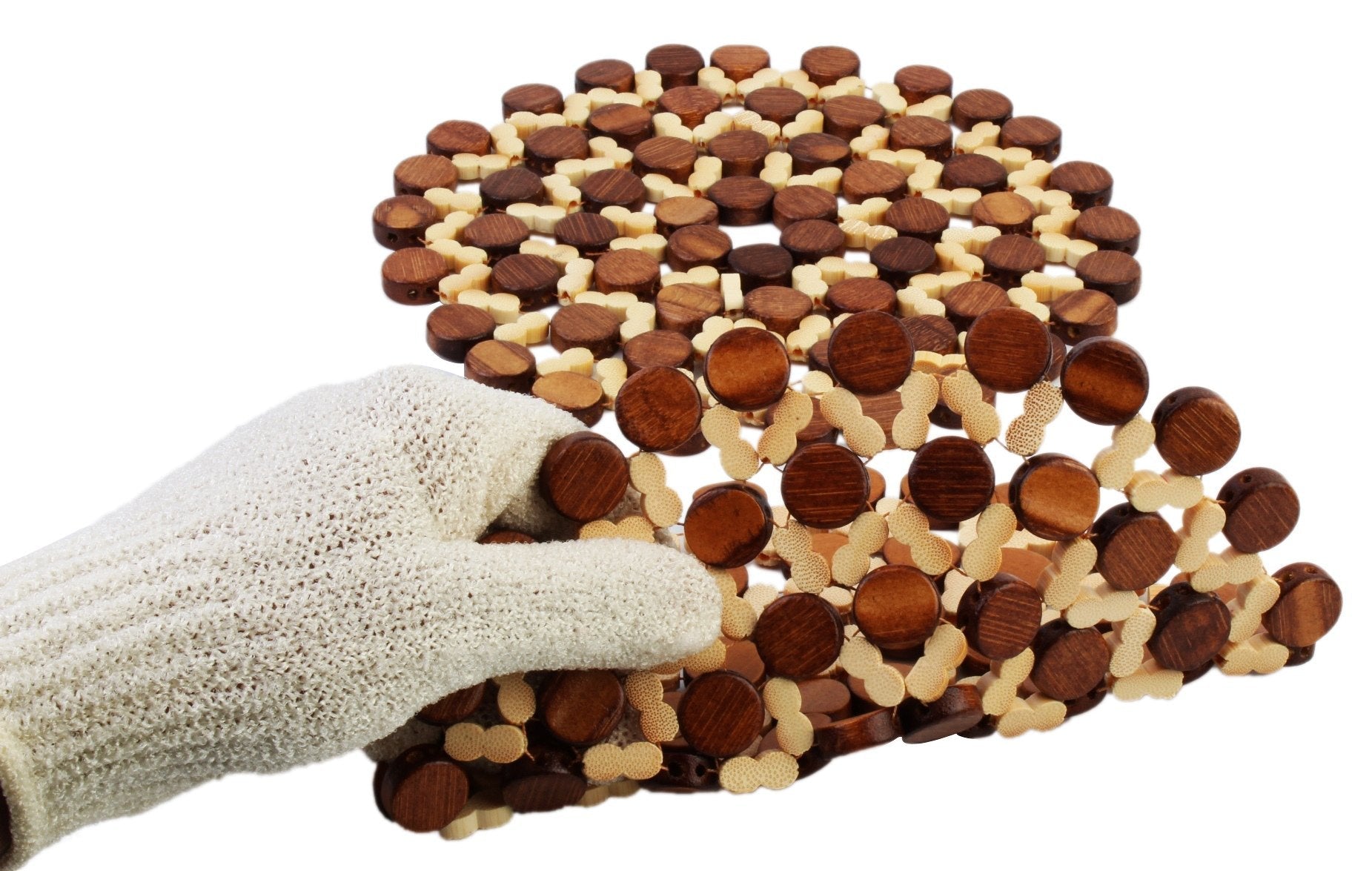 Set of 2 - Round 8 Inch - Kitchen Bamboo Pan Pot Holder Heat Insulation Pad Mangal Fashions | Indian Home Decor and Craft