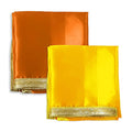 Set of 2 - Satin Pooja Cloth (39 x 39 Inches) for Home, Mandir || Backdrop Cloth for Decoration (Orange + Yellow) Mangal Fashions | Indian Home Decor and Craft
