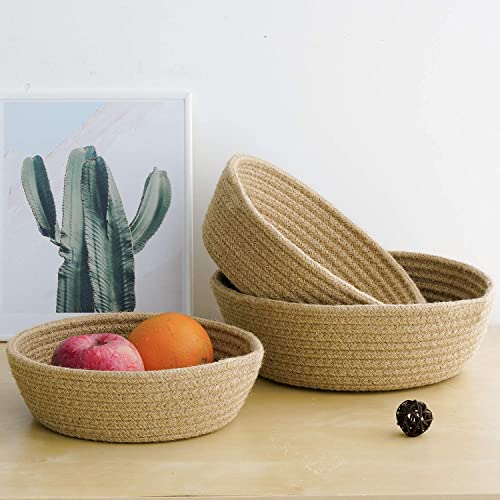 Set of 3 (S, M, L) - Designer Jute Baskets | Storage / Shelves Baskets | Fruit Baskets (Beige) Mangal Fashions | Indian Home Decor and Craft
