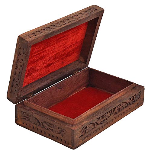 (Set of 3) Wooden Jewel Boxes Storage Box Organizer Gift Box for Women Necklace Earring Set Bangles Churi Holder (1.3 kg) Mangal Fashions | Indian Home Decor and Craft