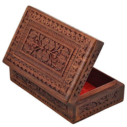 (Set of 3) Wooden Jewel Boxes Storage Box Organizer Gift Box for Women Necklace Earring Set Bangles Churi Holder (1.3 kg) Mangal Fashions | Indian Home Decor and Craft