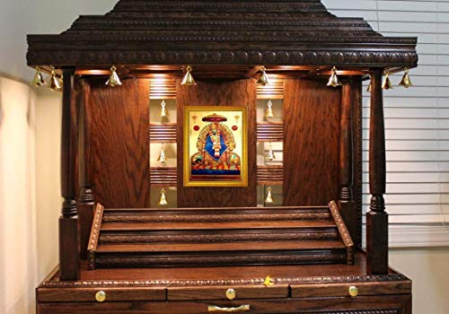 Shirdi Sai Baba Aluminum Plated Wood Photo Frame (35 x 25 x 1 cm, Multicolour) Mangal Fashions | Indian Home Decor and Craft