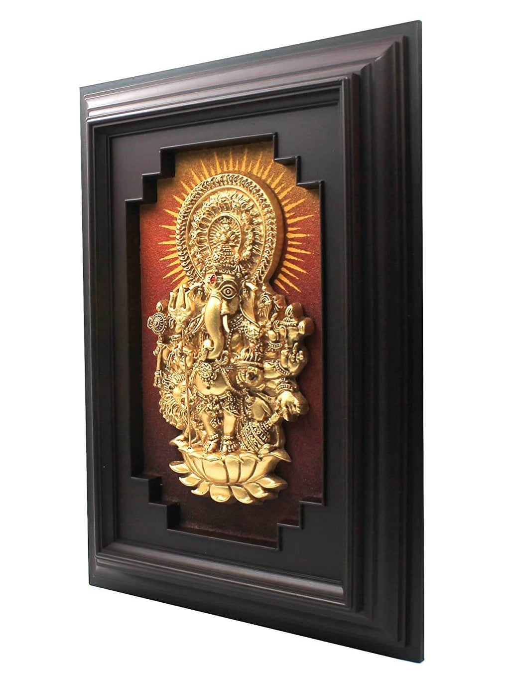 Sri Shuba Drishti Ganapathy / Ganesha for Home Entrance Wall Hanging Idol, (Fiber/Resin, 10 x 14 inch, Brown) Mangal Fashions | Indian Home Decor and Craft