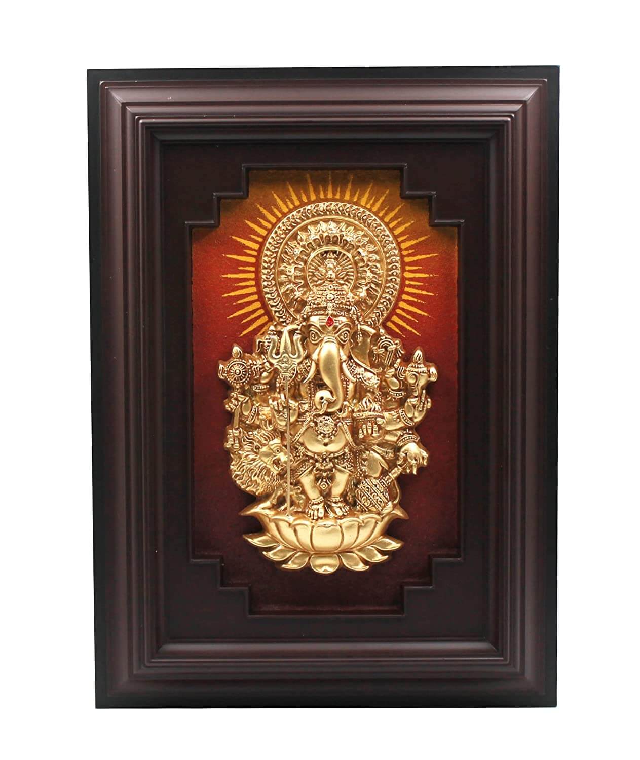 Sri Shuba Drishti Ganapathy / Ganesha for Home Entrance Wall Hanging Idol, (Fiber/Resin, 10 x 14 inch, Brown) Mangal Fashions | Indian Home Decor and Craft
