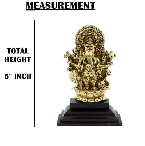 Sri Shubha Drishti Ganapathy / Ganesha Idol for Home Entrance, 5 Inch (Gold and Brown, Fiber Resin) Mangal Fashions | Indian Home Decor and Craft
