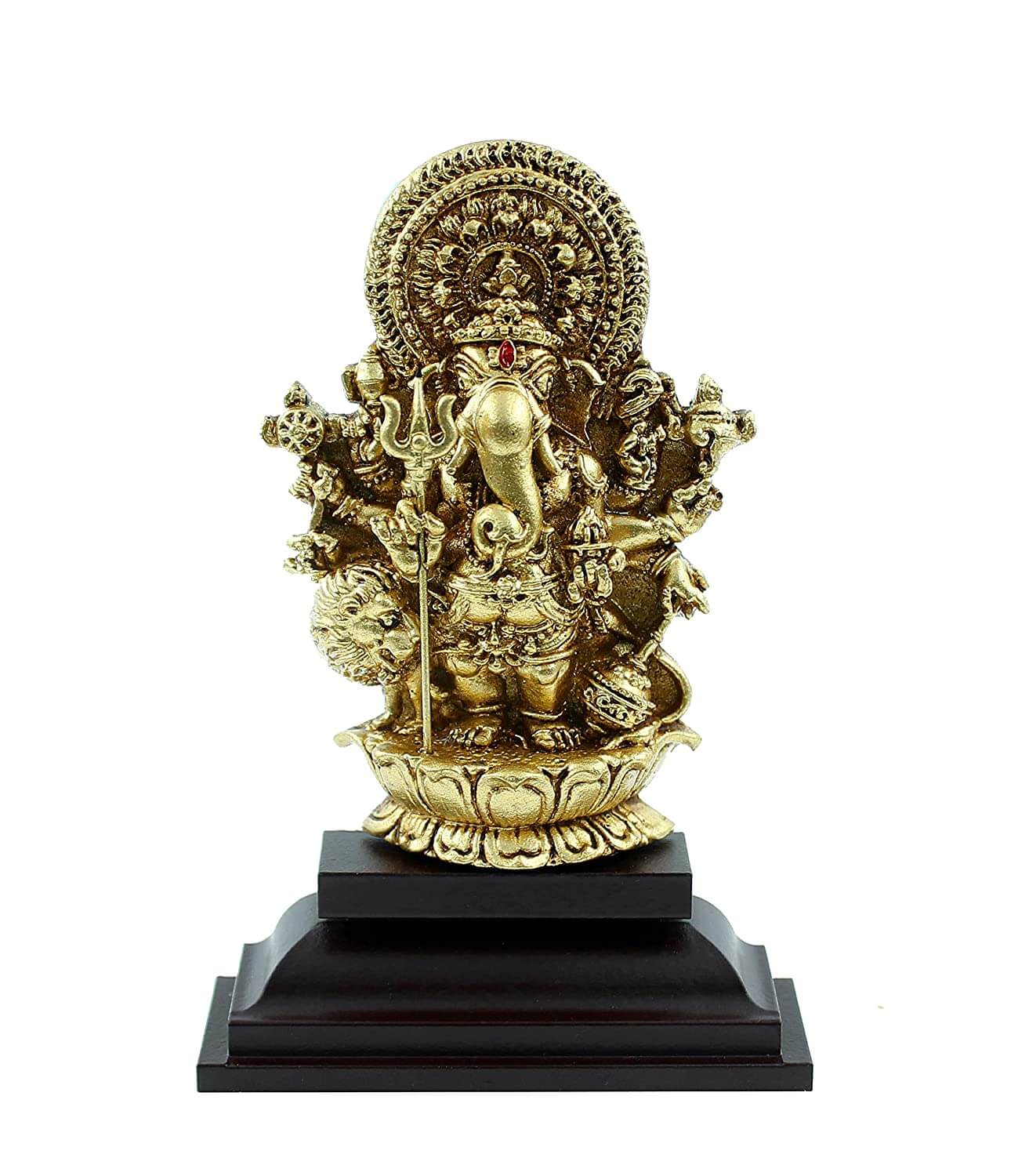 Sri Shubha Drishti Ganapathy / Ganesha Idol for Home Entrance, 5 Inch (Gold and Brown, Fiber Resin) Mangal Fashions | Indian Home Decor and Craft