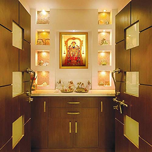 Tirupati Balaji Photo Aluminum Plated Wood Photo Frame (35 x 25 x 1 cm, Multicolour) Mangal Fashions | Indian Home Decor and Craft