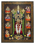 Tirupati Balaji with Ashtalakshmi Painting - Synthetic Wood, 27x30.5x1cm, Multicolour (Without Glass) Mangal Fashions | Indian Home Decor and Craft