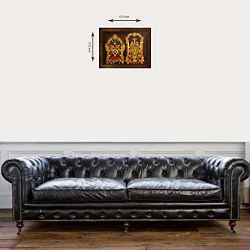 Tirupati Balaji with Padmavathi Devi Painting - Synthetic Wood, 27x30.5x1cm, Multicolour (Without Glass) Mangal Fashions | Indian Home Decor and Craft