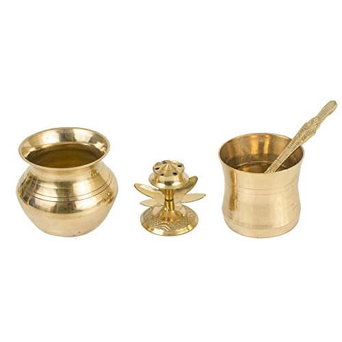 Traditional Handcrafted Brass Puja Pooja Thali / Aarti Bartan Plate set for All Occasions Mangal Fashions | Indian Home Decor and Craft