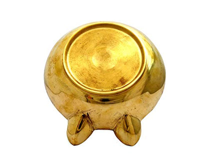 Two Faced Antique Brass Dasara Panti 4" Diameter Panati - 170 ml Oil Capacity Mangal Fashions | Indian Home Decor and Craft